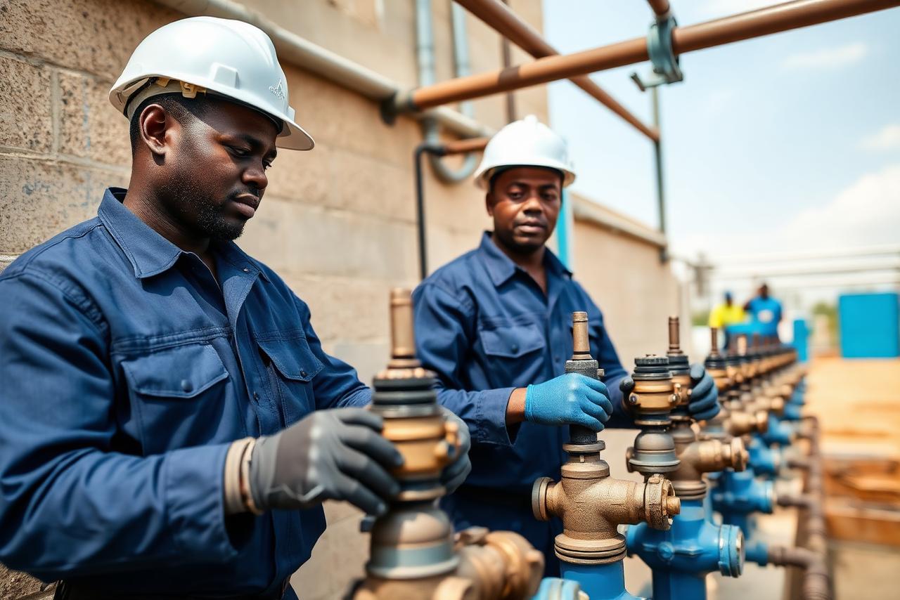 Técnicos da EPAS Huíla em trabalhos na rede de água